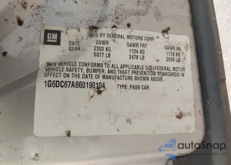 2006 Cadillac Sts V8 z USA, uszkodzony, nr VIN 1G6DC67A860190104